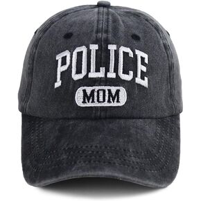 Proud Police Mom Hats for Mothers Day Birthday Gifts, Adjustable Cotton Embroidered Women Baseball Caps