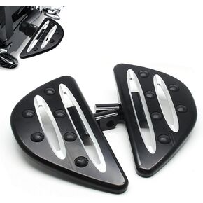 MZS Motorcycle Passenger Foot Pegs, 360° Roating Touring Front Floorboards Rear Footboards Black CNC Compatible with Dyna | Electra/Road/Street Glide | Road King | Softail | Sportster | Trike | V Rod