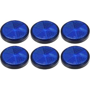 X AUTOHAUX 6 Pcs Universal Round Shape Reflector for Motorcycle Garbage Cans Car Trailer Truck and Bike Blue
