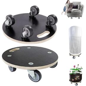 HBFBDRCT Furniture Moving Dollies with 4 TPR Wheels,15 Inch Securely Holds 551 Lbs Heavy Duty Wooden Rolling Mover for Piano Couch Fridge Washing Machine Couch Plant Dolly Heavy Items,Two Packs