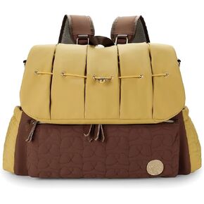 Lmbabter Diaper Bag Backpack Convertible Messenger Bag Travel Backpack Maternity Bags Stylish Baby Bag with Changing Pad for Mom (Brown)