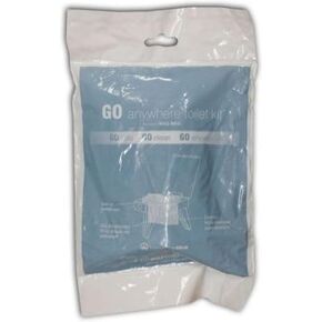 12 Pack GO Anywhere Lightweight Portable Toilet Refill Kit for Camping, Hiking, Backpacking w/ 12 Toilet Waste Kits (Waste Bag with Poo Powder, Zip-Close Storage Bag, Toilet Paper & Moist Towelette)