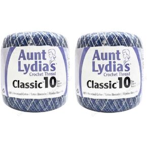 Aunt Lydia's Crochet Thread - Variegated - Size 10 - (2-Pack) (Shaded Blues)