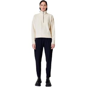 Sweaty Betty womens Rest Up Half Zip Pullover/Lily White