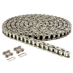 Jeremywell 41NP Nickel Plated Roller Chain 10 Feet with 2 Connecting Link, Heat Treated, Corrosion Resistant, Eliminates Stress Cracking, unwanted wear, and Easy Corrosion