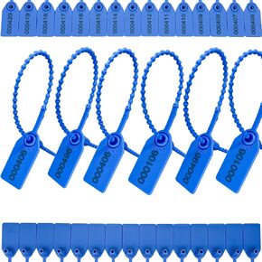 FarwenC 1000 Pcs Plastic Tamper Seals, Fire Extinguisher Tags, Safety Numbered Zip Ties Labels,Pull-Tite Security Tags Seals Disposable Self-Locking Tags 250 mm Length(Yellow)