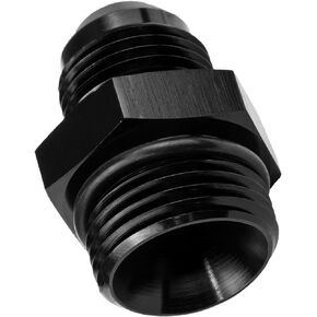 AN-06 O-ring Boss to AN-06 Male Flare Adapter Fitting 6AN Flare Twin Hose Union uel Pump Rail Line Aluminum Black Anodized JIC AN6 to AN6 Oring
