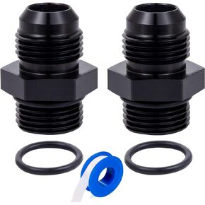Breezliy 6AN Male Flare to AN8 ORB Male O-Ring Fitting Adapter 2PCS (6AN to 8AN ORB 2 Pack)