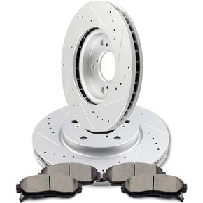 OCPTY Brakes and Rotors Set with 2 Front Brake Rotots and 4 Ceramic Pads fit for 2005-2010 for Honda Odyssey