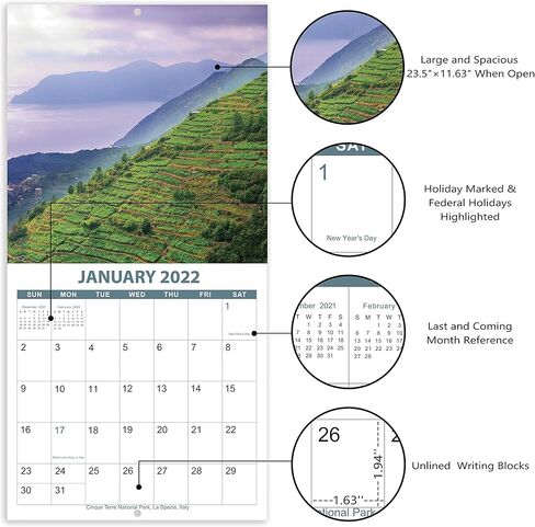 تقويم حائط 2021-2022 - 2021-2022 تقويم حائط مربع شهري بورق سميك، يوليو 2021 - ديسمبر 2022، 12 بوصة × 24 بوصة (مفتوح)، كتل غير مسطرة - حدائق موسمية in Kuwait