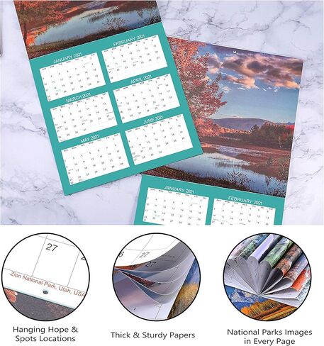 تقويم حائط 2021-2022 - 2021-2022 تقويم حائط مربع شهري بورق سميك، يوليو 2021 - ديسمبر 2022، 12 بوصة × 24 بوصة (مفتوح)، كتل غير مسطرة - حدائق موسمية in Kuwait