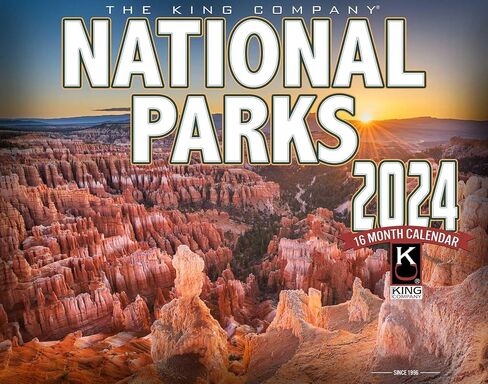 2024 National Parks Wall Calendar 16-Month X-Large Size 14x22, Best National Park Scenic Calendar by The KING Company-Monster Calendars in Saudi Arabia
