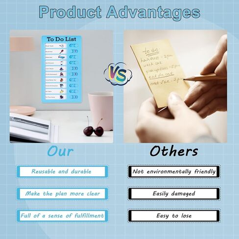 8 قطع من مخطط المهام الجافة للأطفال، مخطط روتيني يومي للأطفال، قابل لإعادة الاستخدام للقيام بلوحة القائمة، لوحة مخططة للمنزل، لوحات تخطيط قائمة التحقق من السبورة البيضاء مع 20 ورقة فارغة in Kuwait