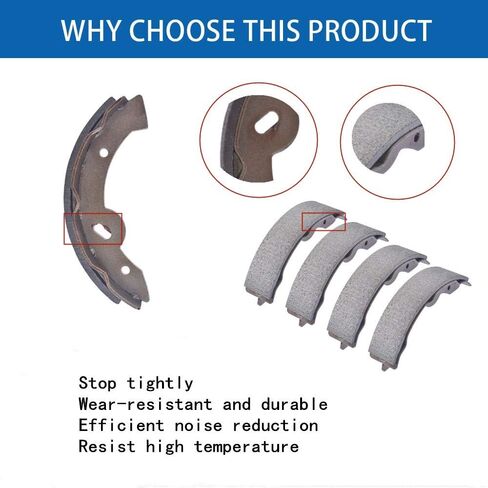Brake Shoe Set 2 WD Both Wheels Replacement for Chuck Wagon Subs 16279 Replaces 2-11170/2-11166 Rear Brake Shoe in Kuwait