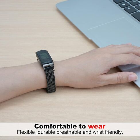 Wongeto for Fitbit Inspire 3 Bands Women Men, Stainless Steel Metal Mesh Loop Adjustable Magnetic Wristband Replacement Strap for Fitbit Inspire 3 Fitness Tracker in Saudi Arabia