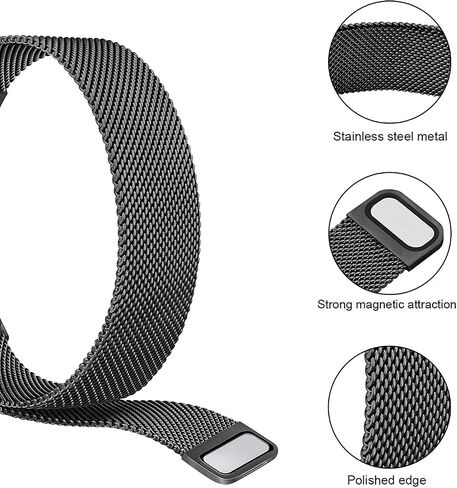 Wongeto for Fitbit Inspire 3 Bands Women Men, Stainless Steel Metal Mesh Loop Adjustable Magnetic Wristband Replacement Strap for Fitbit Inspire 3 Fitness Tracker in Saudi Arabia