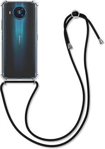 حافظة kwmobile Crossbody متوافقة مع حافظة Nokia 8.3 - غطاء هاتف شفاف من مادة TPU مع حزام حبل - شفاف in Saudi Arabia