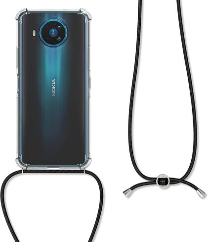 حافظة kwmobile Crossbody متوافقة مع حافظة Nokia 8.3 - غطاء هاتف شفاف من مادة TPU مع حزام حبل - شفاف in Saudi Arabia