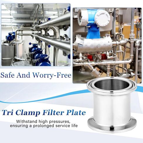 Zonon 3'' Tri Clamp Filter Plate Sanitary Stainless Steel 304 Clamp Connection Ferrule Filter High Pressure Sanitary Fitting with 6mm Holes for Holds Filters Mesh in Saudi Arabia