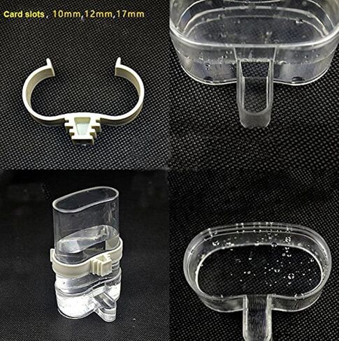 Hypeety Bird Feed Water Dispenser 2 PC Pet Feeder and Water Cup 200ml / 7.05 oz Clear Bird Cage Feeder for Finch Parakeet Small Bird (Color Random & Pack of 2) in Saudi Arabia