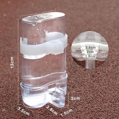 Hypeety Bird Feed Water Dispenser 2 PC Pet Feeder and Water Cup 200ml / 7.05 oz Clear Bird Cage Feeder for Finch Parakeet Small Bird (Color Random & Pack of 2) in Saudi Arabia