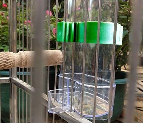 Hypeety Bird Feed Water Dispenser 2 PC Pet Feeder and Water Cup 200ml / 7.05 oz Clear Bird Cage Feeder for Finch Parakeet Small Bird (Color Random & Pack of 2) in Saudi Arabia