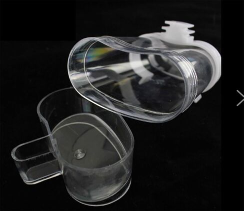 Hypeety Bird Feed Water Dispenser 2 PC Pet Feeder and Water Cup 200ml / 7.05 oz Clear Bird Cage Feeder for Finch Parakeet Small Bird (Color Random & Pack of 2) in Saudi Arabia