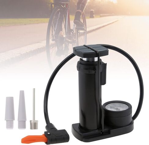 Tobefore Bike Floor Pump, Portable Bicycle Foot Pump with Presta and Schrader Valve, External Pressure Gauge, Mini Bike Pump for Mountain & Road Bike Balls in Saudi Arabia