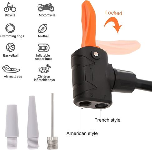 Tobefore Bike Floor Pump, Portable Bicycle Foot Pump with Presta and Schrader Valve, External Pressure Gauge, Mini Bike Pump for Mountain & Road Bike Balls in Saudi Arabia