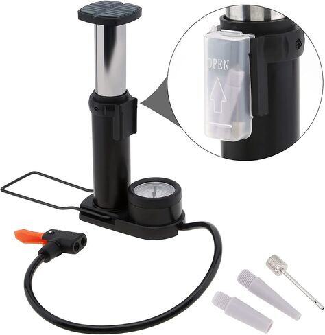 Tobefore Bike Floor Pump, Portable Bicycle Foot Pump with Presta and Schrader Valve, External Pressure Gauge, Mini Bike Pump for Mountain & Road Bike Balls in Saudi Arabia