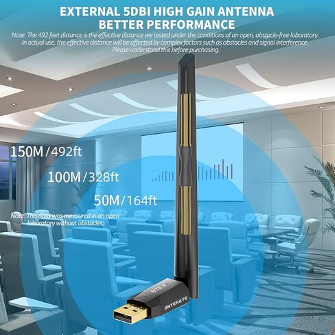 محول ONTERATE USB Bluetooth 5.4 Pro للكمبيوتر الشخصي 2024، جهاز استقبال دونجل بلوتوث طويل المدى مع BR+EDR+BLE+LMP13.X، دعم التوصيل والتشغيل Windows 11/10/8.1 لأجهزة الكمبيوتر المحمول المكتبية PS/Xbox Mouse in Kuwait