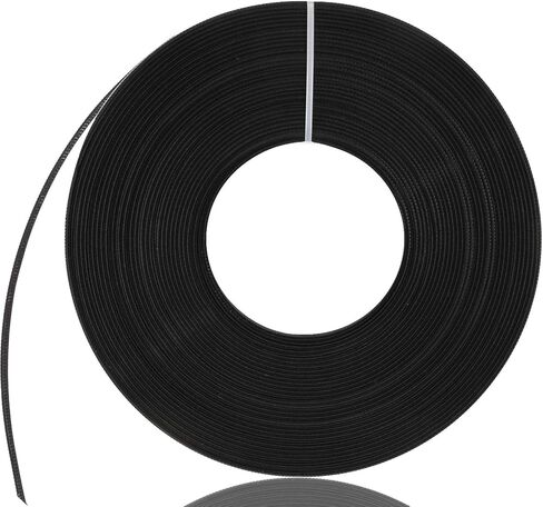 قطعة من البوليستر بطول 25 ياردة للخياطة - خياطة منخفضة الكثافة للمشدات وقبعات الرضاعة وفساتين الزفاف (أسود، 10 مم) in Kuwait