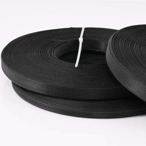 قطعة من البوليستر بطول 25 ياردة للخياطة - خياطة منخفضة الكثافة للمشدات وقبعات الرضاعة وفساتين الزفاف (أسود، 10 مم) in Kuwait