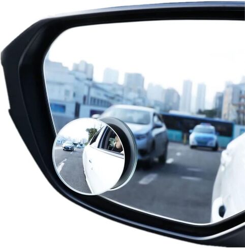 Hyshina 2-Pack 2" Round HD Glass Blind Spot Mirrors, Frameless Design 360° Adjustable Wide Angle Rear View Convex Mirrors for Cars, SUVs, Trucks in Kuwait