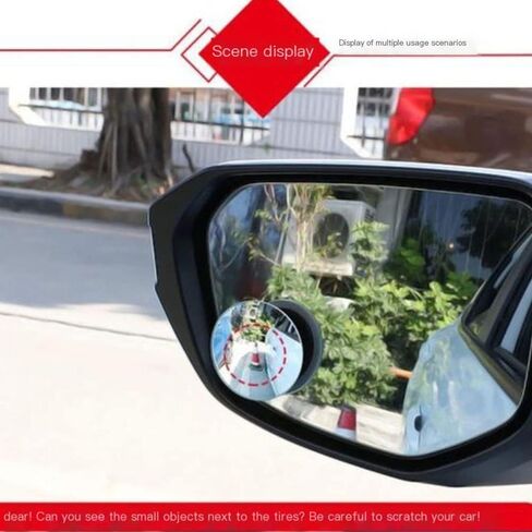 Hyshina 2-Pack 2" Round HD Glass Blind Spot Mirrors, Frameless Design 360° Adjustable Wide Angle Rear View Convex Mirrors for Cars, SUVs, Trucks in Kuwait
