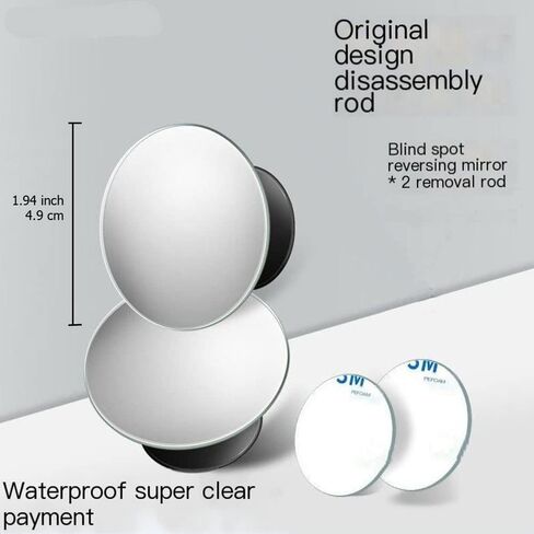 Hyshina 2-Pack 2" Round HD Glass Blind Spot Mirrors, Frameless Design 360° Adjustable Wide Angle Rear View Convex Mirrors for Cars, SUVs, Trucks in Kuwait