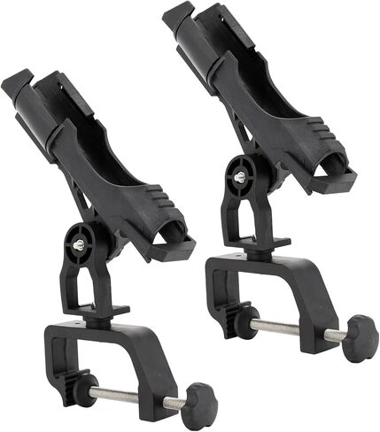 unitackcle 2 Pack Fishing Boat Rods Holder, Upgraded Fishing Pole Rod Racks with 360 Degree Adjustable Large Clamp Opening in Kuwait
