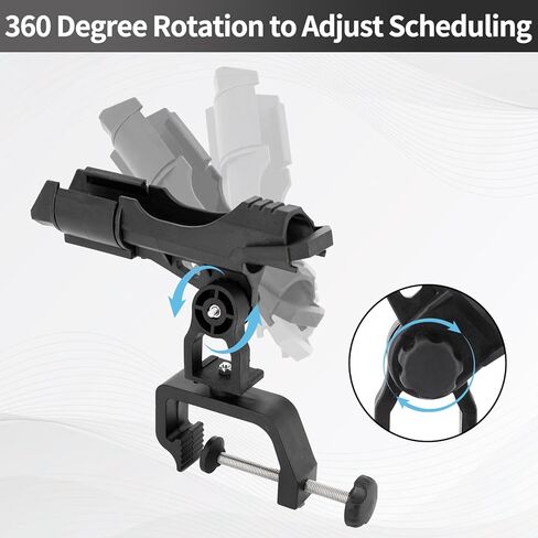 unitackcle 2 Pack Fishing Boat Rods Holder, Upgraded Fishing Pole Rod Racks with 360 Degree Adjustable Large Clamp Opening in Kuwait