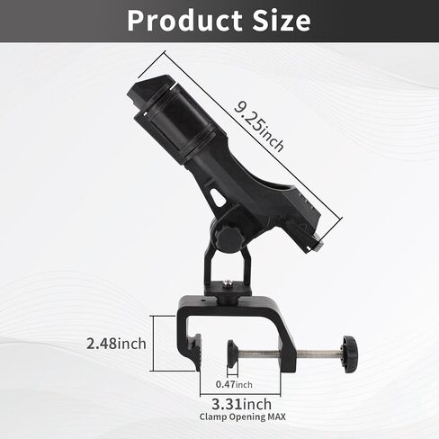 unitackcle 2 Pack Fishing Boat Rods Holder, Upgraded Fishing Pole Rod Racks with 360 Degree Adjustable Large Clamp Opening in Kuwait