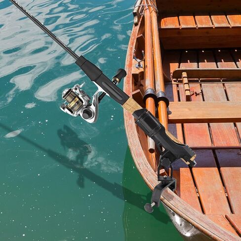 unitackcle 2 Pack Fishing Boat Rods Holder, Upgraded Fishing Pole Rod Racks with 360 Degree Adjustable Large Clamp Opening in Kuwait