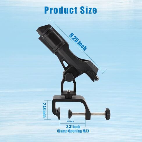 unitackcle 2 Pack Fishing Rod Holders for Boat, Fishing Pole Rod Racks with 360 Degree Adjustable Large 3.31inch Clamp Opening, for Fishing Boat, Kayaks in Kuwait
