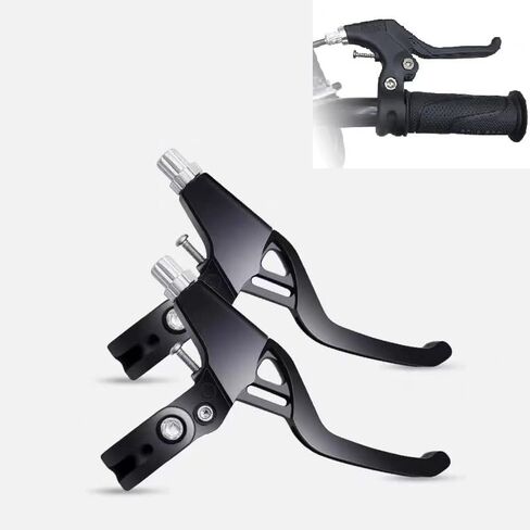 PINGTANYOUYU 2 قطعة عتلات فرامل الدراجة من سبائك الألومنيوم العالمية مقبض فرامل الدراجة فرامل يد متينة مقابض مريحة للدراجة القابلة للطي، دراجة الطريق، دراجة جبلية (أسود) in Kuwait
