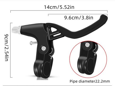 PINGTANYOUYU 2 قطعة عتلات فرامل الدراجة من سبائك الألومنيوم العالمية مقبض فرامل الدراجة فرامل يد متينة مقابض مريحة للدراجة القابلة للطي، دراجة الطريق، دراجة جبلية (أسود) in Kuwait