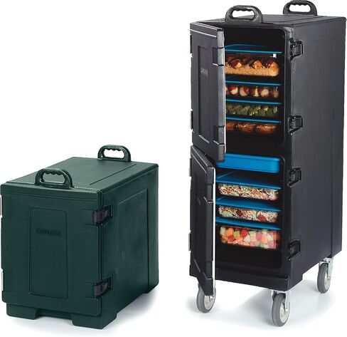 Carlisle FoodService Products Cateraide Insulated Front Loading Food Pan Carrier Double Carrier with Casters and Handles for Catering, Events, And Restaurants, Plastic, 10 Full Pans, Black in Saudi Arabia