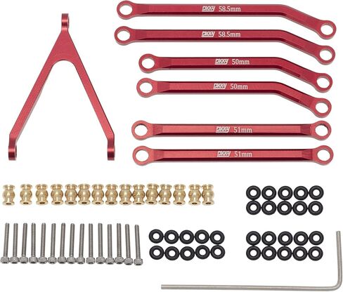وصلات هيكل DKKY CNC عالية التخليص من الألومنيوم لـ 1/24 RC الزاحف المحوري SCX24 AXI00001 C10 AXI00002 Jeep JLU Ford Bronco AXI00006 (أحمر) in Saudi Arabia