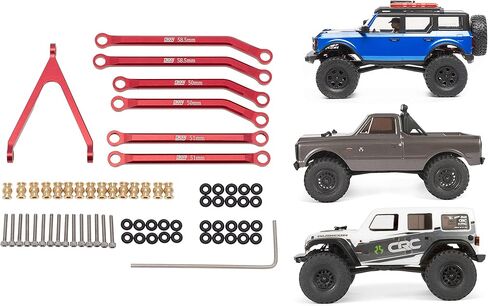 وصلات هيكل DKKY CNC عالية التخليص من الألومنيوم لـ 1/24 RC الزاحف المحوري SCX24 AXI00001 C10 AXI00002 Jeep JLU Ford Bronco AXI00006 (أحمر) in Saudi Arabia