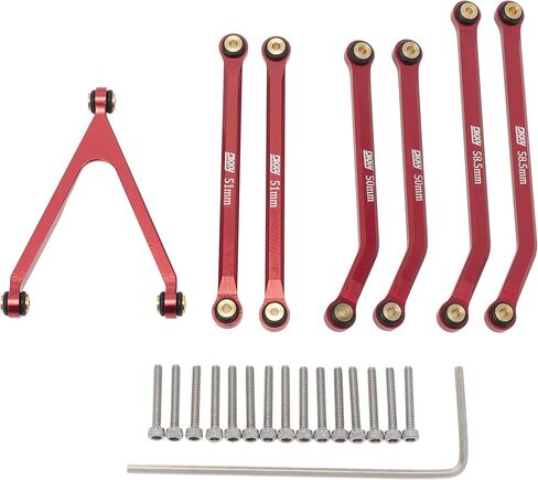 DKKY CNC Aluminum High Clearance Chassis Links for 1/24 RC Crawler Axial SCX24 AXI00001 C10 AXI00002 Jeep JLU Ford Bronco AXI00006 (Red) in Saudi Arabia