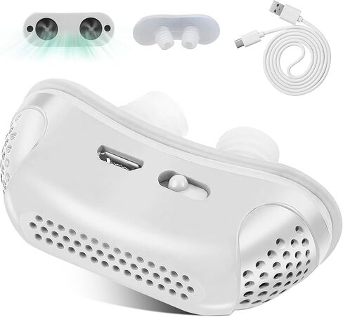 Anti Snoring Devices, Effective Snoring Prevention, Twin Turbine Electric Adjustable and Breathable, Adjustable Wind Speed, Snoring Solution for Men and Women, Suitable for All Nose Shapes. White - 04 in Saudi Arabia