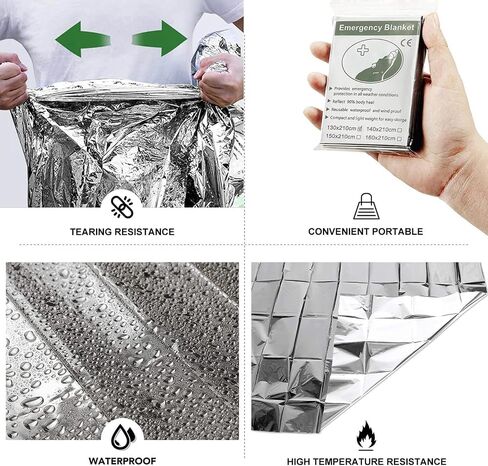Emergency Foil Blanket 50 Pack Survival Thermal Mylar Reflective Blankets in Saudi Arabia