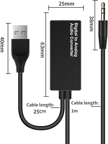 كابل بصري تناظري صوتي رقمي 3.5 مم إلى RCA USB محول Hdmi محول Aux Coax Box فيديو USB Spdif Slink Dac لجهاز استقبال التلفزيون الرقمي Dac محول محول بصري رقمي Toslink Decoder in Kuwait
